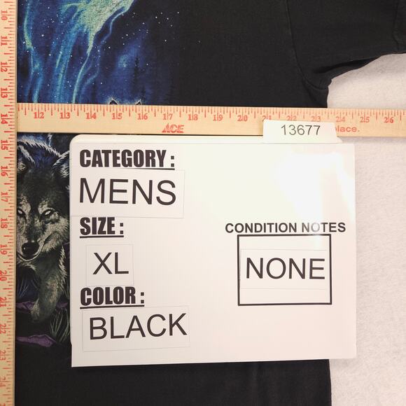 DOM Wolf Close Graphic Short Sleeve T Shirt Mens Size Extra Large XL Black - Picture 7 of 9